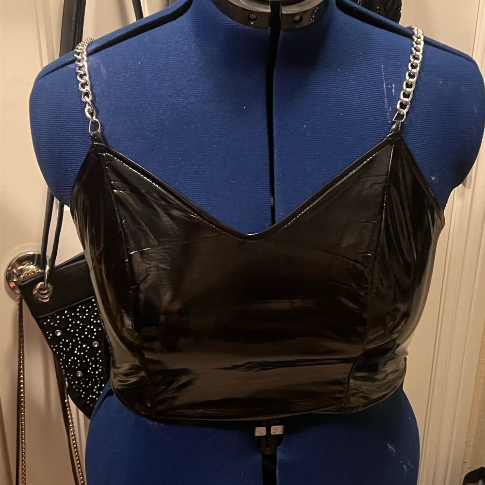 Black Chain Strap Women's Top